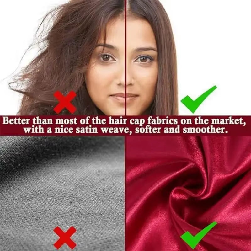 Women'S Wide Brim Nightcap Silk Bonnet Hair Wrap for Sleeping Sleep Cap with Elastic Soft Band Sleep Cap with Elastic Soft Band