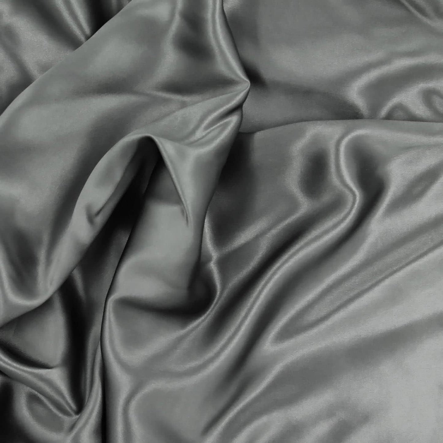 Mulberry Park 100% Pure Twin X-Long Silk Fitted Sheet 22 Momme 6A Mulberry Silk Bed Sheets with 15" Deep Pocket - Breathable, Ultra-Soft, Seamless - Gunmetal