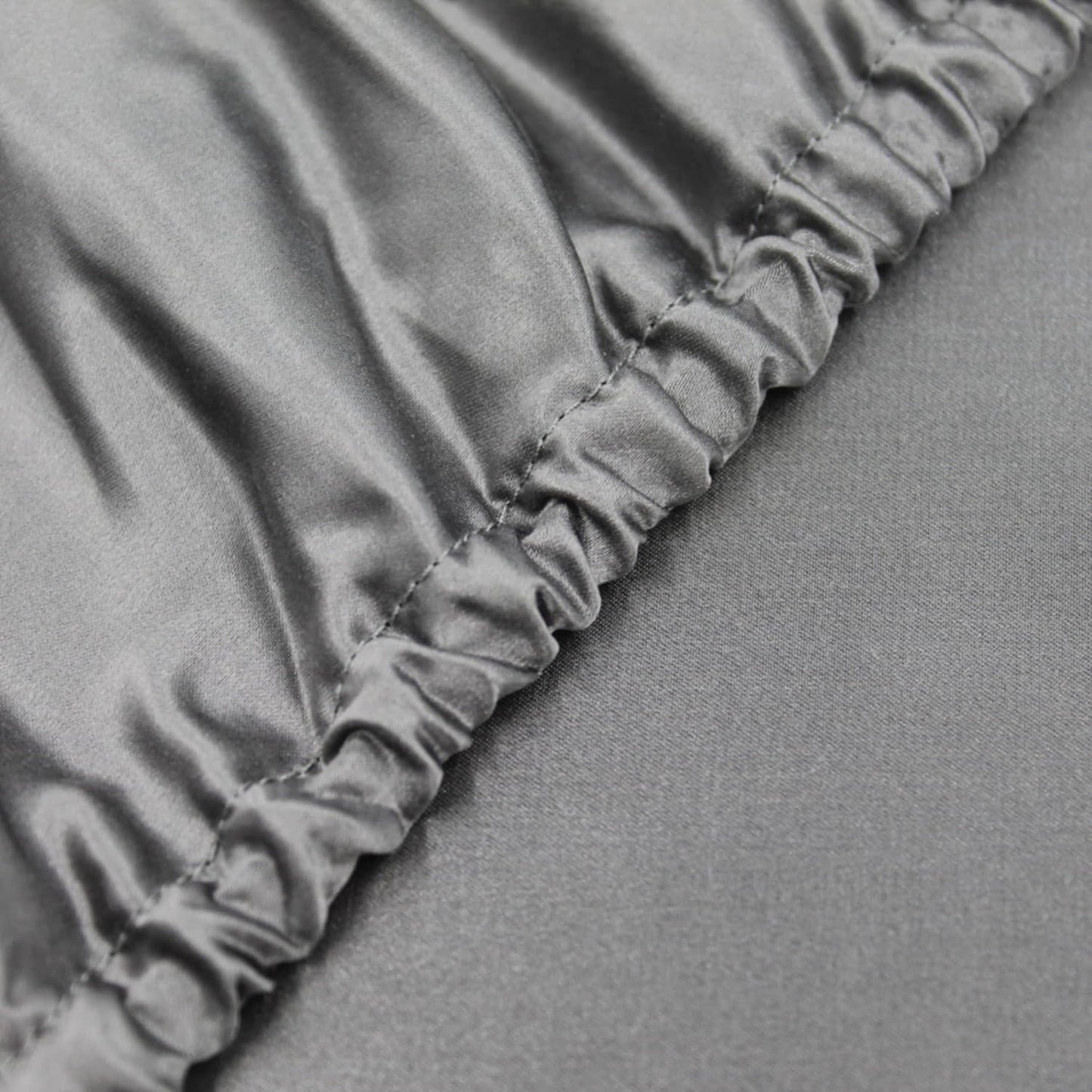 Mulberry Park 100% Pure Twin X-Long Silk Fitted Sheet 22 Momme 6A Mulberry Silk Bed Sheets with 15" Deep Pocket - Breathable, Ultra-Soft, Seamless - Gunmetal