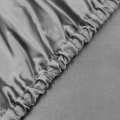 Mulberry Park 100% Pure Twin X-Long Silk Fitted Sheet 22 Momme 6A Mulberry Silk Bed Sheets with 15" Deep Pocket - Breathable, Ultra-Soft, Seamless - Gunmetal