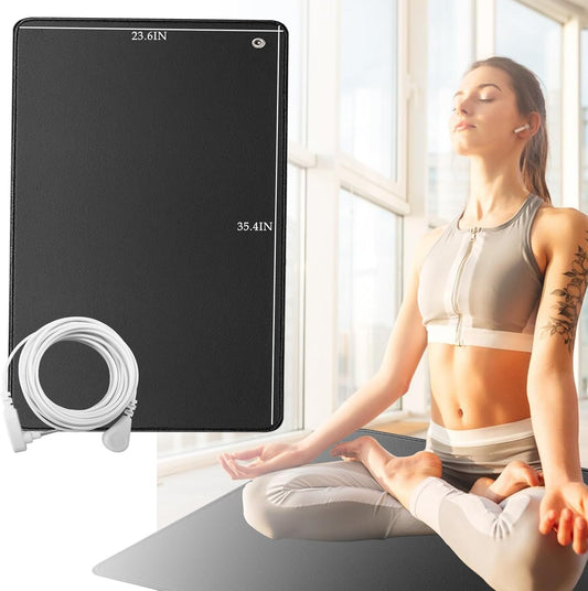 Grounding Mat Earth Pad Grounded Feet Mat 23.6X35.4 Inch Grounding Mat for Desk Floor with Cord Better Sleep,Balance