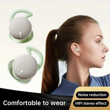 Sleep Earphones Bluetooth Sports Headphone, Wireless Music Sleeping Headphones Noise-Canceling Earbuds Mini Earphones Bluetooth 5.3 Hidden Headphones for Side Sleepers/Work,Light Green