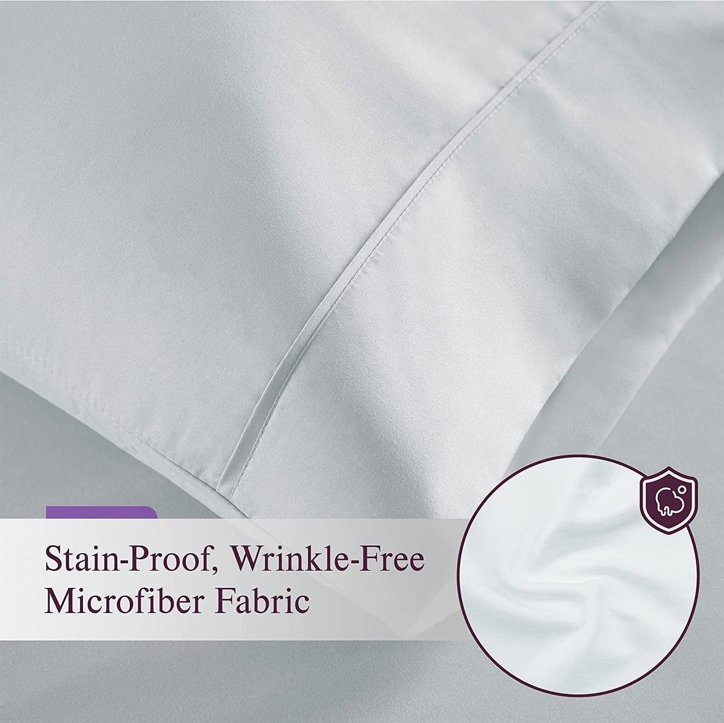 Danjor Linens 1800 Series 6 Piece Bedding Sheet & Pillowcases Sets with Deep Pockets, Queen, Ice Blue