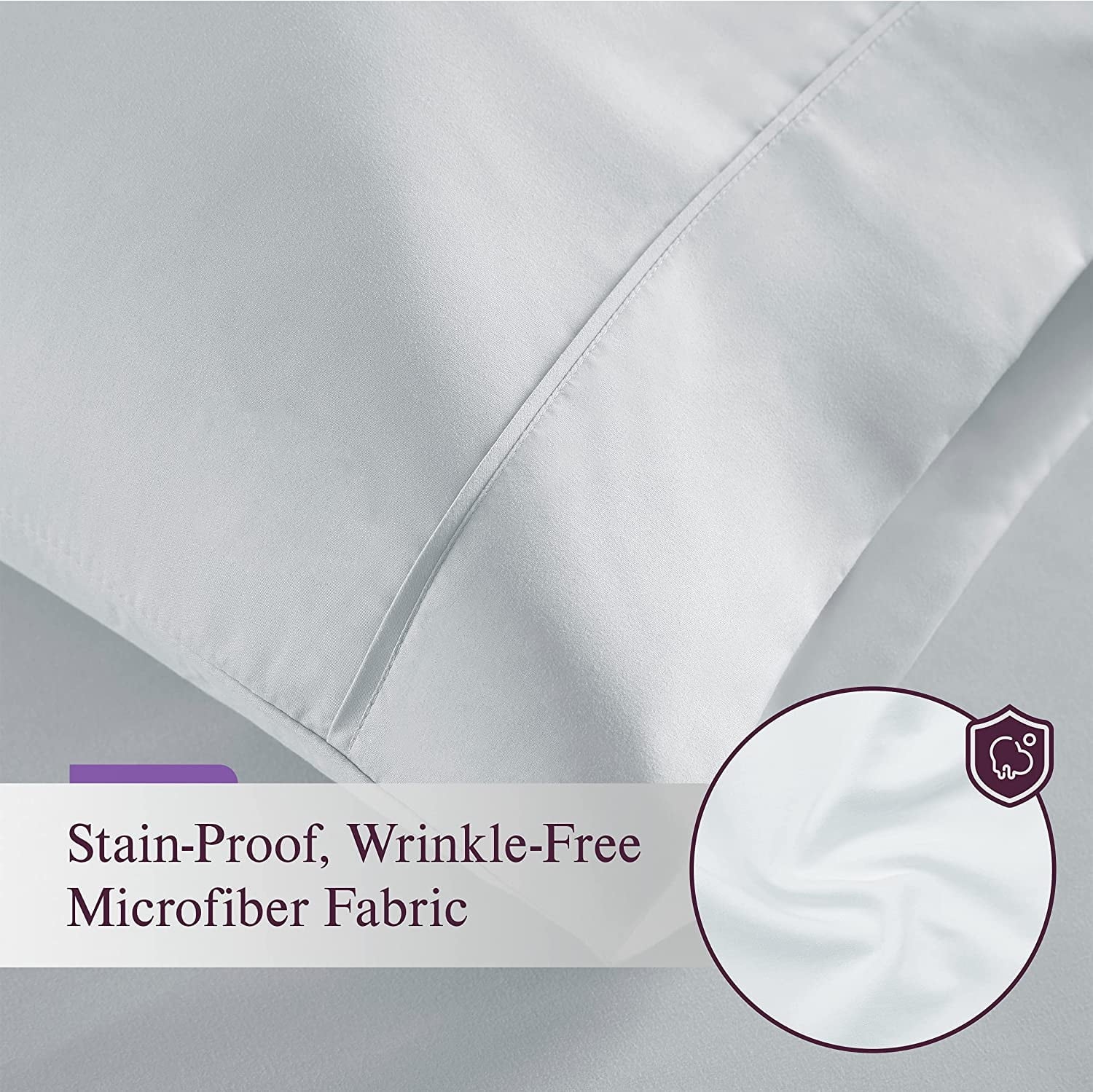 Danjor Linens 1800 Series 6 Piece Bedding Sheet & Pillowcases Sets with Deep Pockets, Queen, Ice Blue