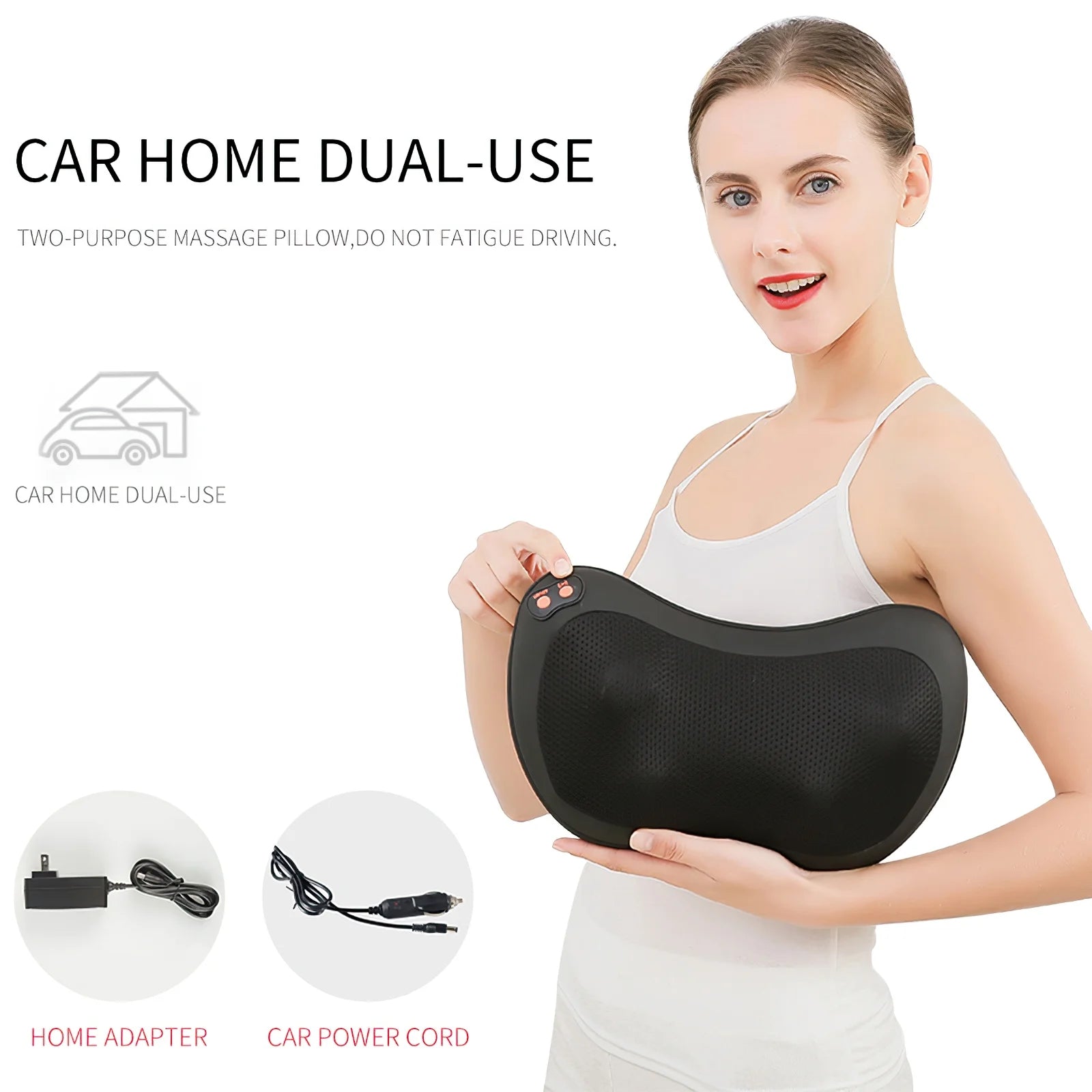 Shiatsu Neck Massager Pillow with Heat, Electric Back Massager for Shoulder, Back, Leg, Deep Tissue Kneading Massage to Relax Muscles, Massage Pillow Gift for Women/Men