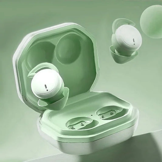Sleep Earphones Bluetooth Sports Headphone, Wireless Music Sleeping Headphones Noise-Canceling Earbuds Mini Earphones Bluetooth 5.3 Hidden Headphones for Side Sleepers/Work,Light Green