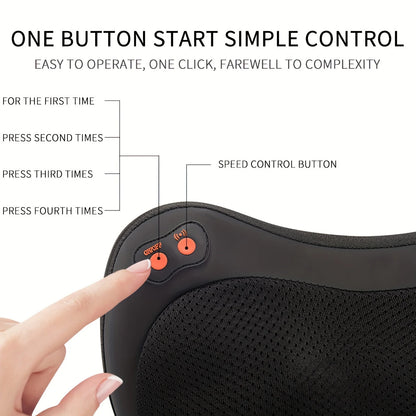 Shiatsu Neck Massager Pillow with Heat, Electric Back Massager for Shoulder, Back, Leg, Deep Tissue Kneading Massage to Relax Muscles, Massage Pillow Gift for Women/Men