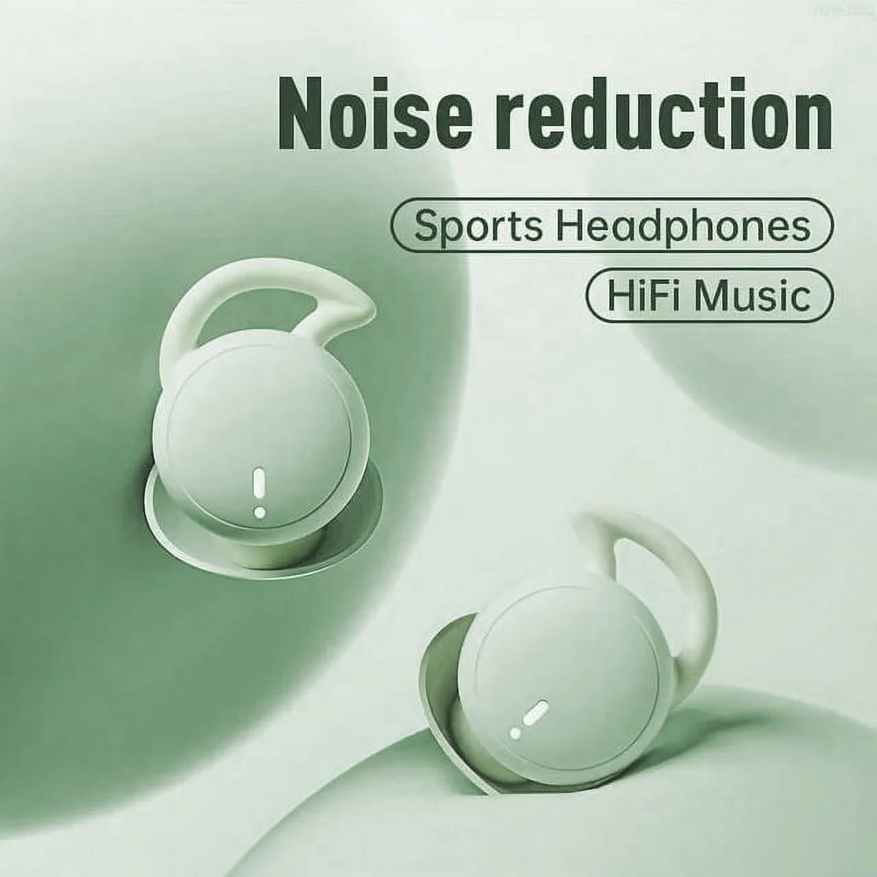 Sleep Earphones Bluetooth Sports Headphone, Wireless Music Sleeping Headphones Noise-Canceling Earbuds Mini Earphones Bluetooth 5.3 Hidden Headphones for Side Sleepers/Work,Light Green