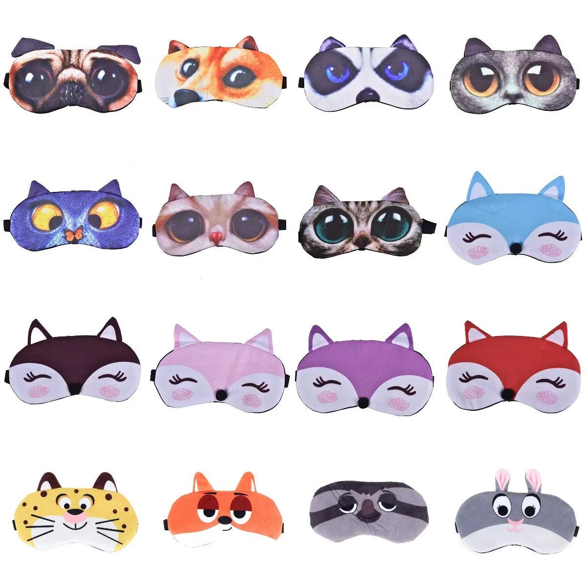 Cartoon Sleep Eye Mask Cute Funny Anime Eye Cover Sleeping Mask Eye Shade Band Blindfolds Sleep Aids Travel Rest Eyepatch