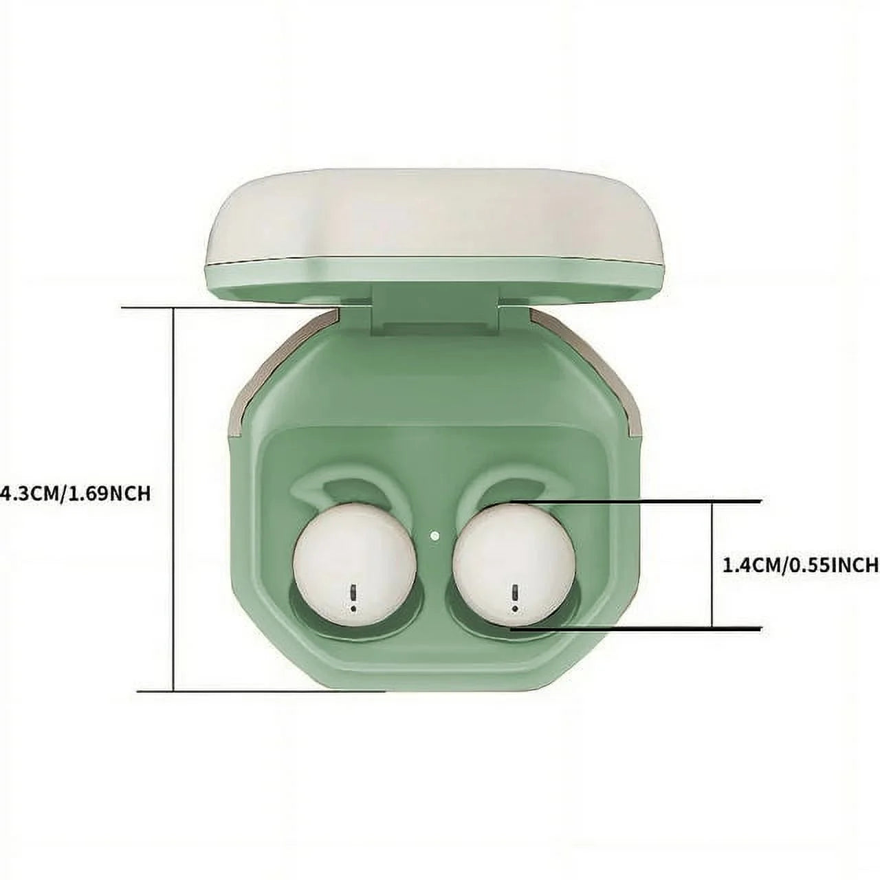 Sleep Earphones Bluetooth Sports Headphone, Wireless Music Sleeping Headphones Noise-Canceling Earbuds Mini Earphones Bluetooth 5.3 Hidden Headphones for Side Sleepers/Work,Light Green