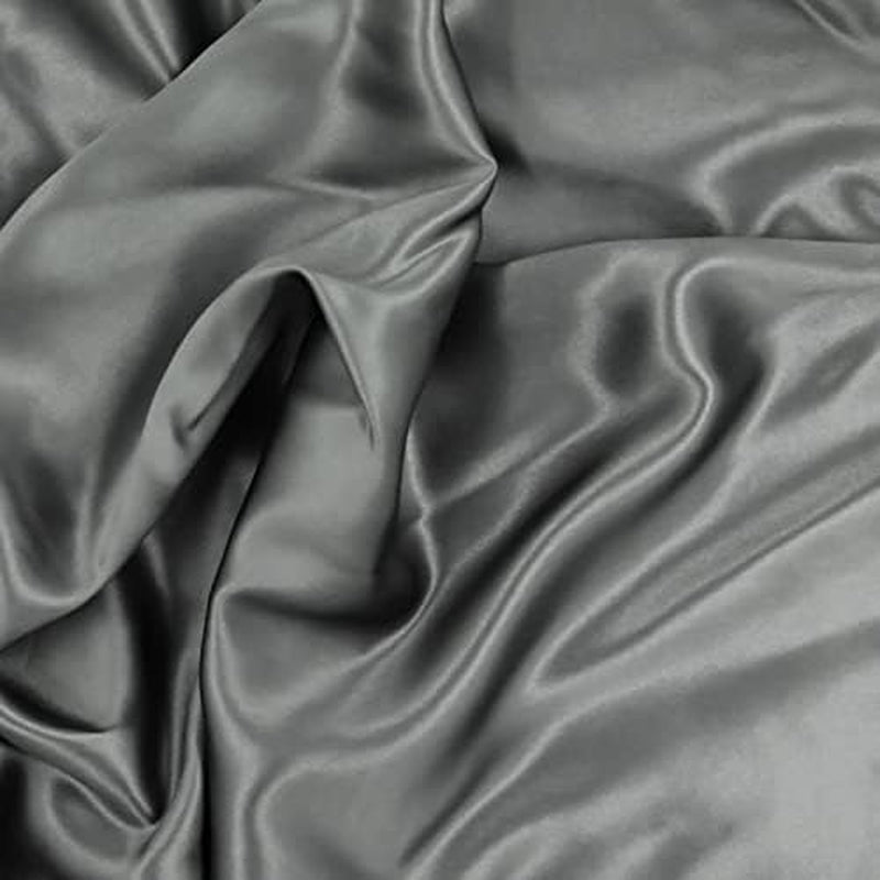 Mulberry Park 100% Pure Twin X-Long Silk Fitted Sheet 22 Momme 6A Mulberry Silk Bed Sheets with 15" Deep Pocket - Breathable, Ultra-Soft, Seamless - Gunmetal